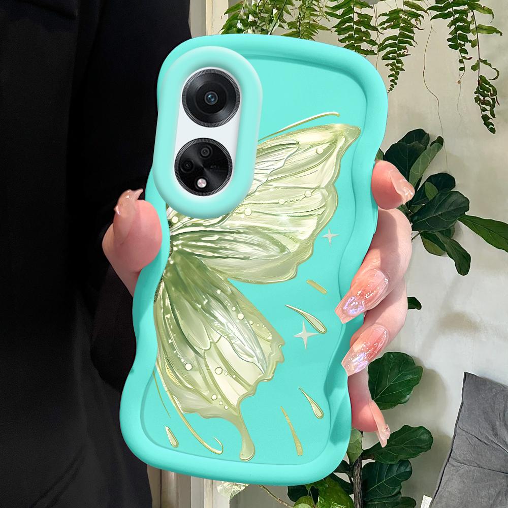 

Окрашенный узор Big Wave Edge Мягкий силиконовый материал Macaron чехол для телефона противоударный защитный резиновый чехол для OPPO Reno Realme OPPO Reno2 F синий