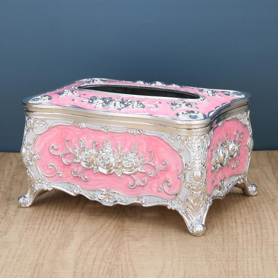 European Tissue Box Large Capacity Easy Access Tissue Box Cover Acrylic Paper Napkin Holder Luxurious Home Decoration