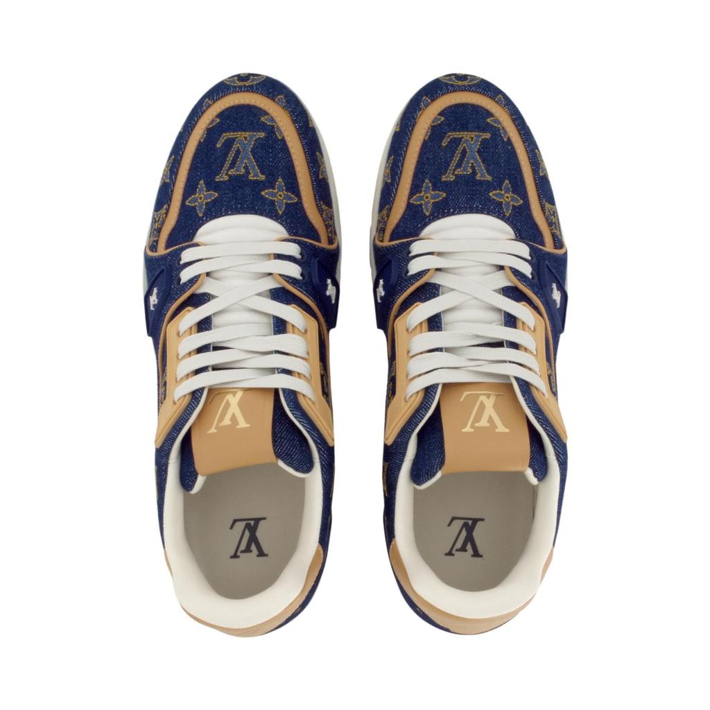 Louis Vuitton Trainer Low Top Skateboard Shoes Men's Sea Blue 1AJ360
