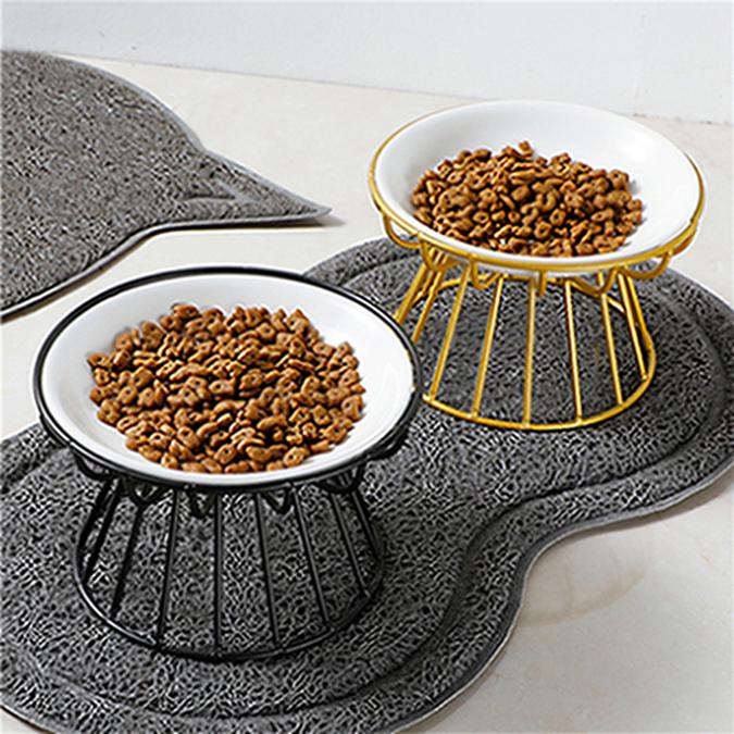 Single Tray Iron Pet Bowl Rack Anti-turnover Cat Food Rack Dog Food Rack