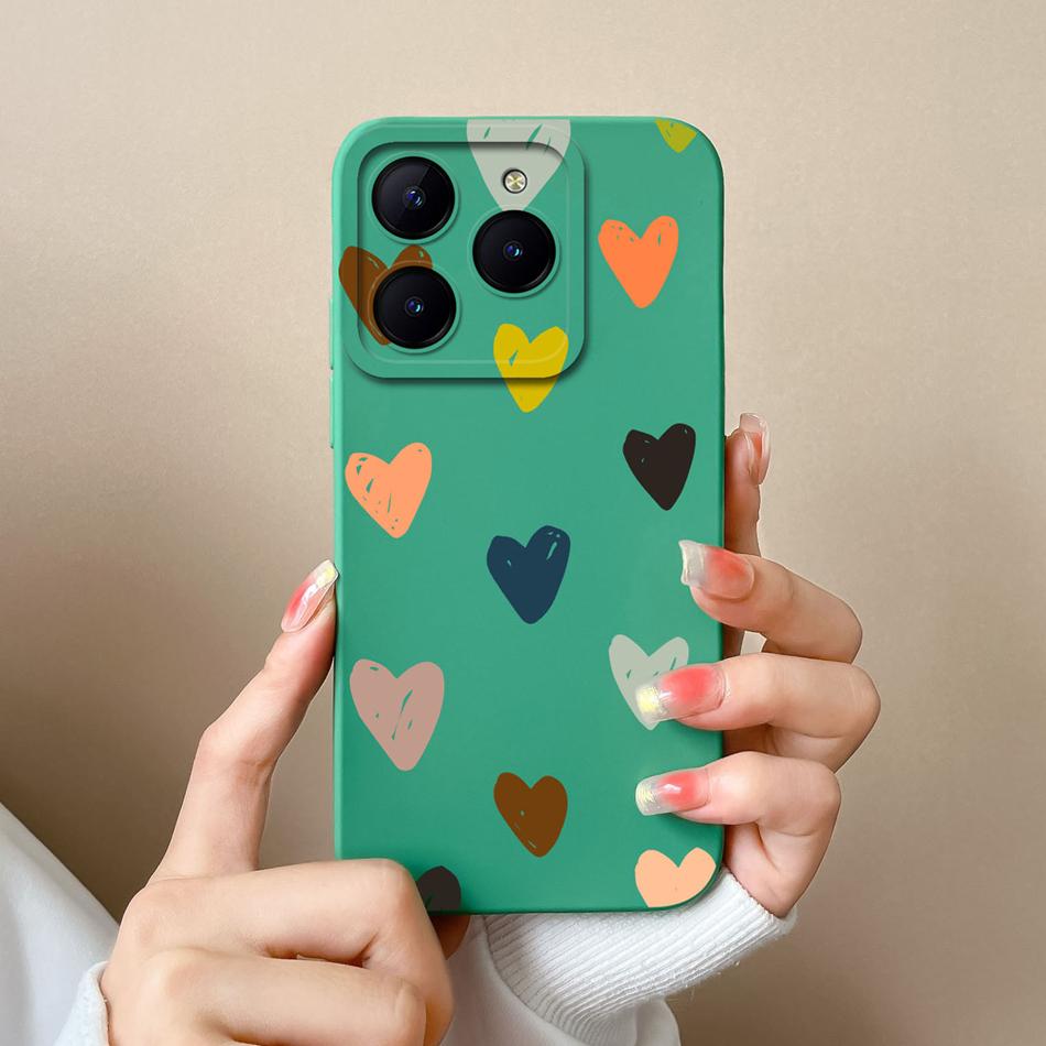 Etui na telefon Realme C63 C61 Pokrowiec z tyłu Serce Motyl Dla Oppo Realme C 61 C 63 Miękki Płynny Silikon Ochrona Aparatu Fundas