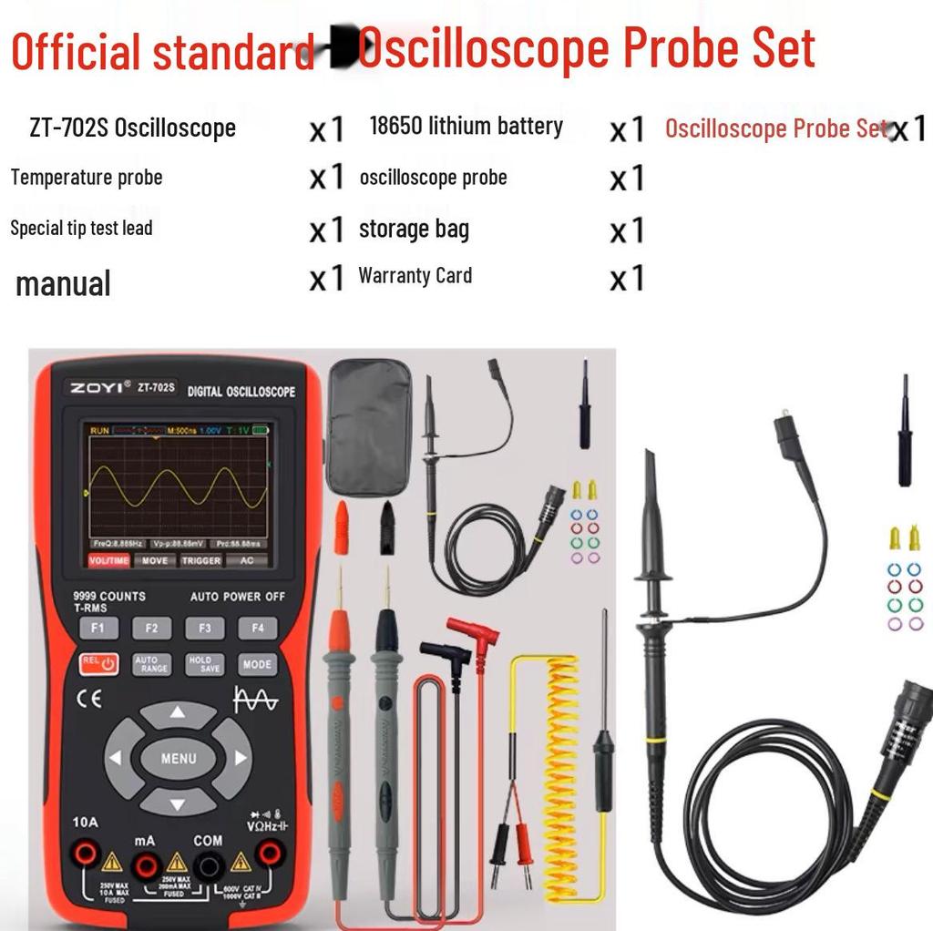 ZOYI Oscilloscope 702S/703S: Multifunction Multimeter & Signal Generator, High-Precision Three-in-One Device