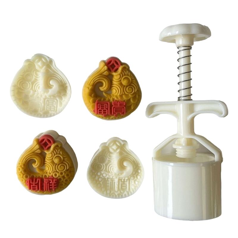 Fish Pattern Moon Cake Maker Mold MidAutumn Pastries Tool Cookie Dessert Cutter Hand Pressure Moon Cake Mold Enduring 1