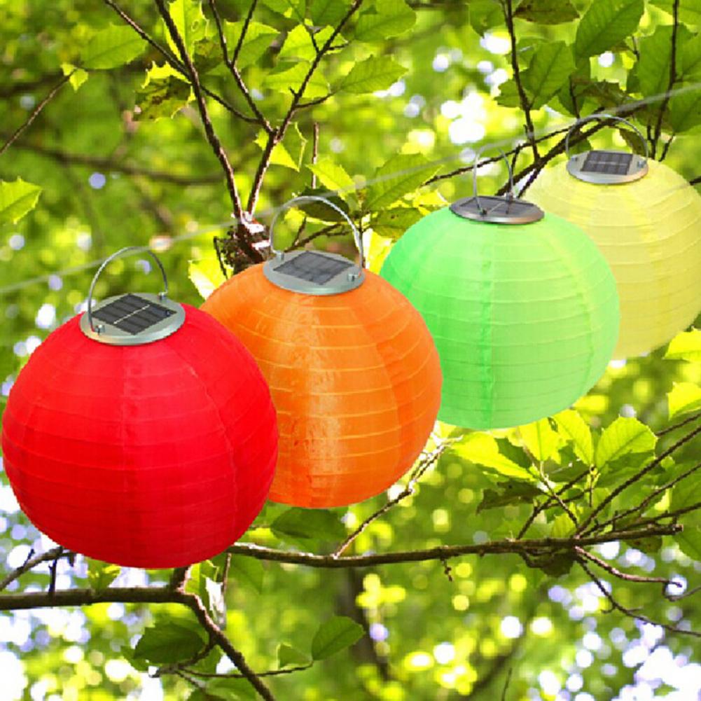 30cm Solar Lantern Chinese Style Hanging Lamp IP44 Waterproof Automatic Charging Outdoor Indoor Hanging LED Garden Decor Light