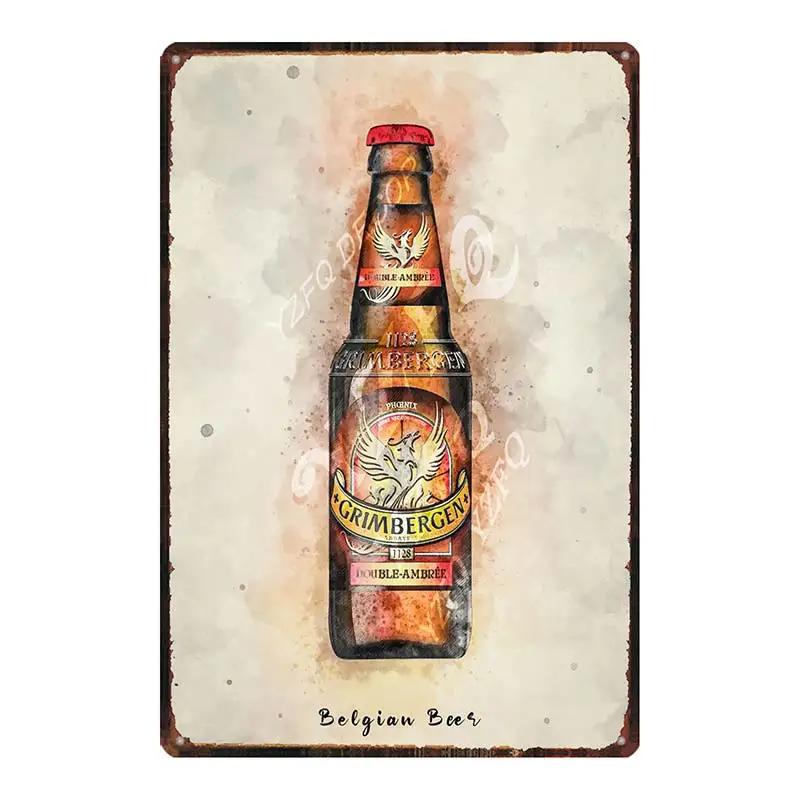 Belgian Beer Jupiler Duvel  Metal Plate Wall Pub Kitchen Restaurant Home Art Decor Vintage Iron Poster Gift 8x12inch DU-6718B