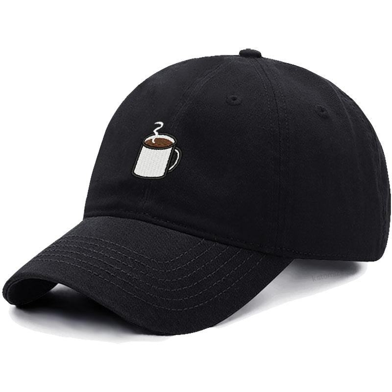 Unisex Soft Cotton Dad Hat Coffee Cup Embroidery Baseball Cap For Women Men Adjustable Unisex Casual Sports Caps