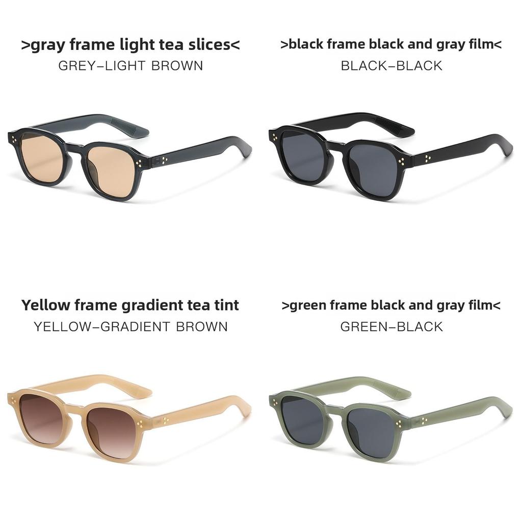 Vintage Round Frame Sunglasses With Uv400 Protection For Fashionable Outings And Travel