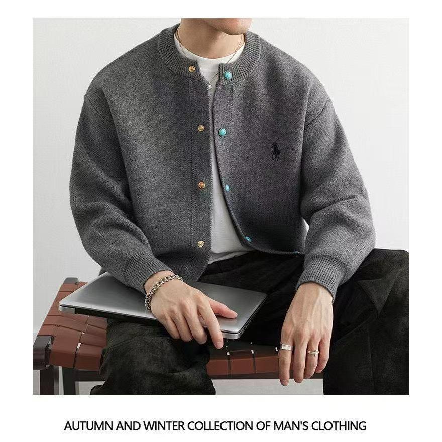 Men's Casual Arctic Fleece Knit Cardigan