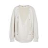 LESS 2026 Spring V-Neck Cotton Long-Sleeve Sweatshirt