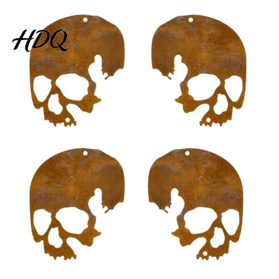 Metal Halloween Ornament Skull Hanging Ornaments Garden Sign Decorative Art Shaped Tags for Indoor Outdoor Yard Decor Anti-rust Sign