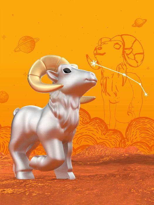 Metalmorphose Belgian Metal Keychain Aries Constellation