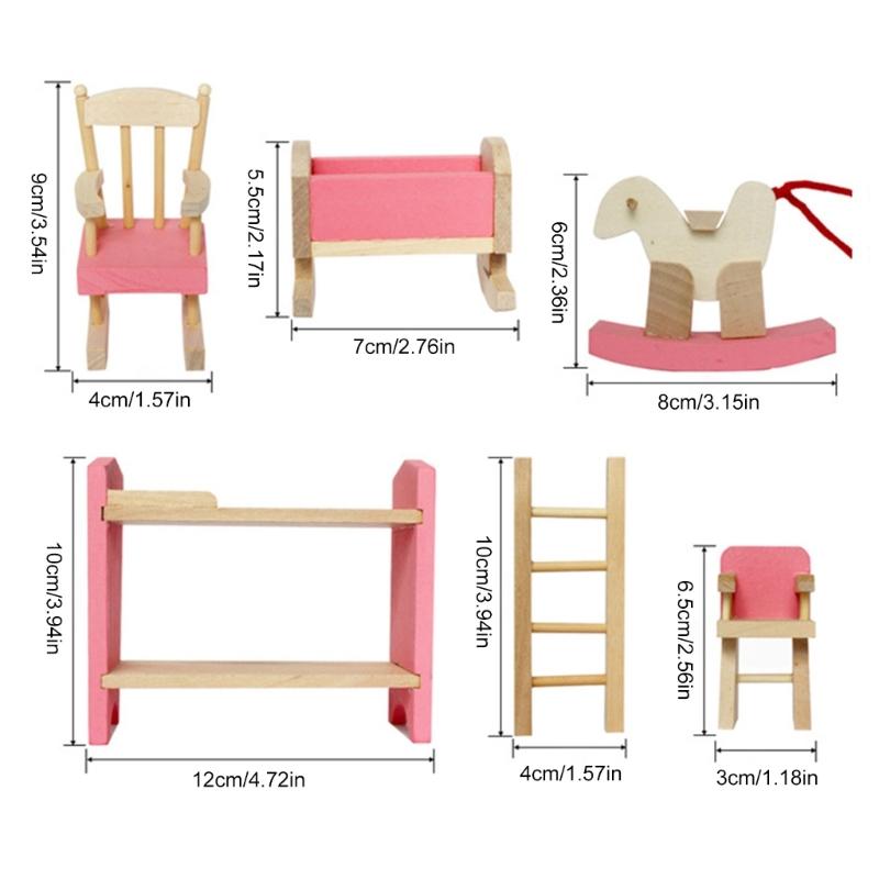 Furnishings Life Scene Pretend Play for Kids Doll House Furniture 1:12 Scale Realistic Model for Bedroom Dinning Room