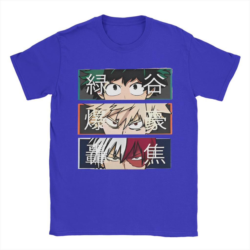 Cartoon My Hero Academia T-Shirt Deku Bakugou Katsuki Todoroki Shoto Reine Baumwolle Oberteile Rundhals T-Shirts 4XL 5XL 6XL T-Shirts
