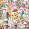 60PCS Cute Cartoon Christmas Waterproof Stickers for Notebooks, Phone Cases, and Water Cups - Creative Decoration