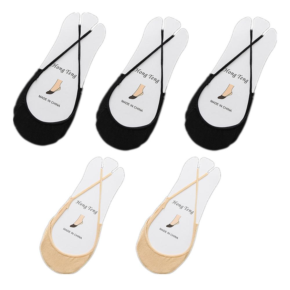 5 Pairs Suspenders Women Cotton Boat Socks Invisible Shallow Mouth Summer Thin Half Sole Socks Not Drop Heel Short Sox