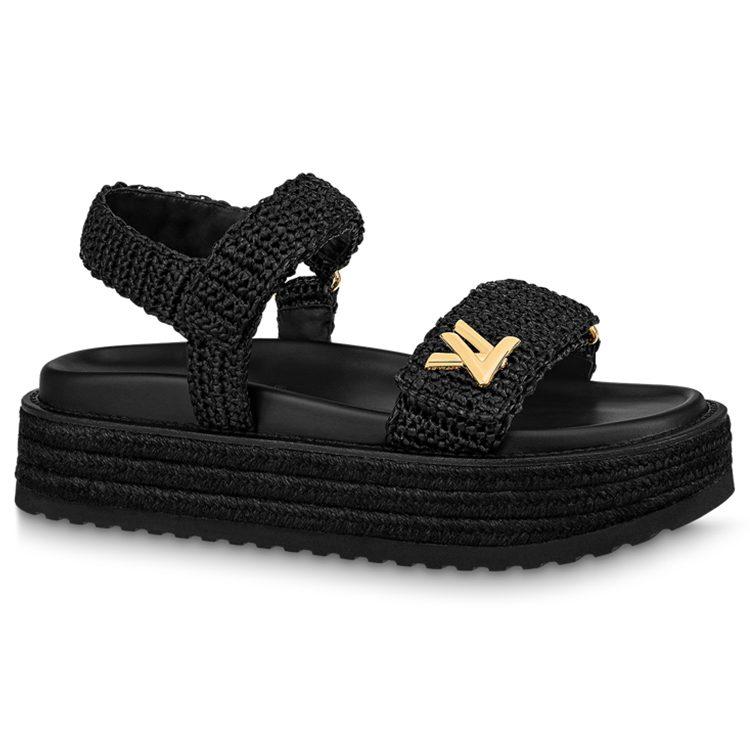 Louis Vuitton Beach Sandals Women's Black 1ABGR7