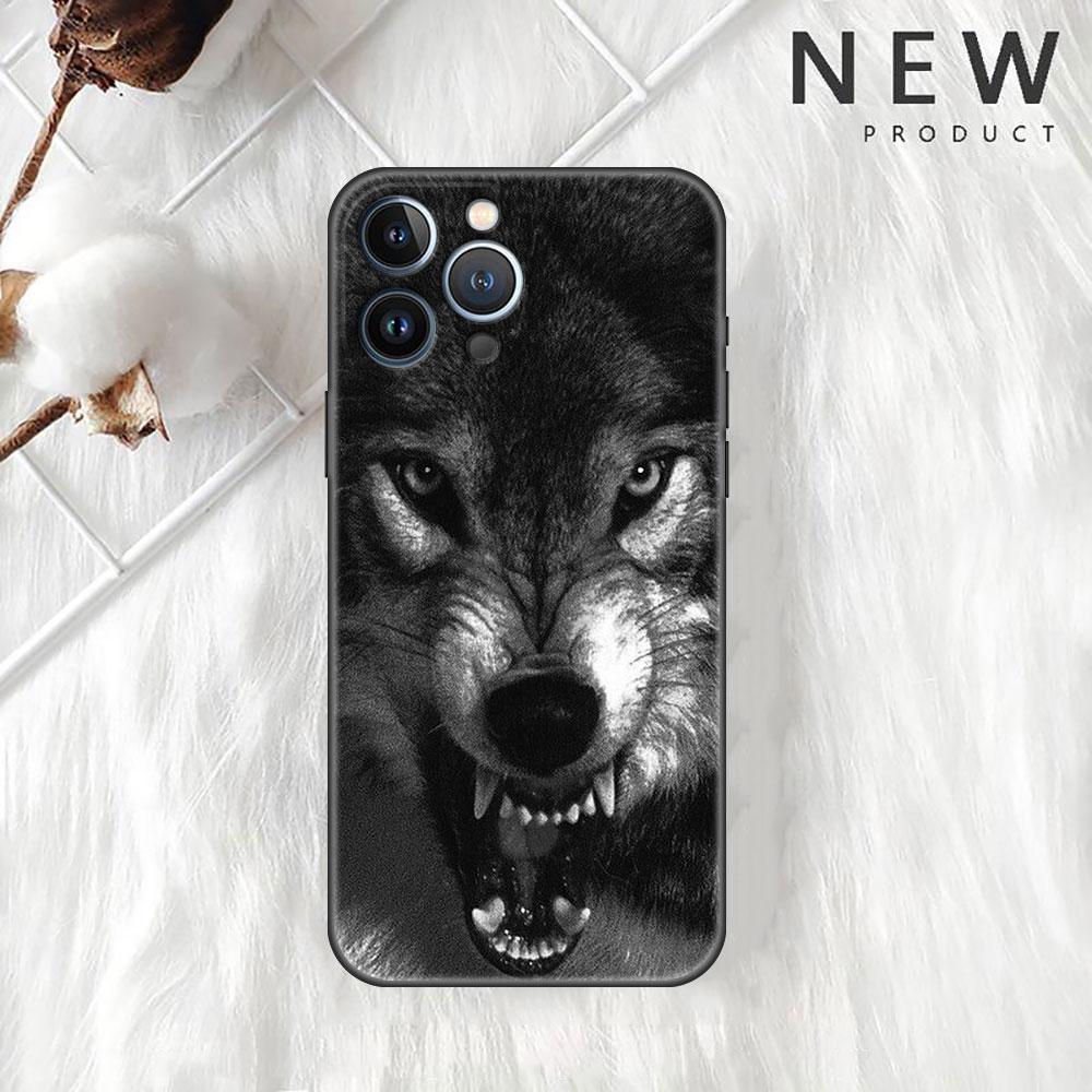 Wolf Tier Cool Tiger Hülle Für Apple iPhone 11 13 14 12 Pro Max 7 8 XR X 6 5 5S SE 2022 13ProMax Schwarzes Silikon Handy Hülle
