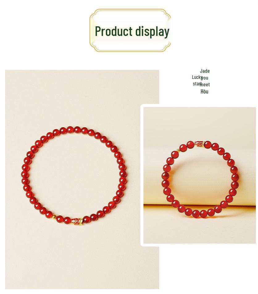 Red Agate Year of the Horse Women's Bracelet - Birthday Gift