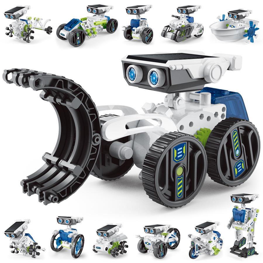 DIY 12-in-1 Solar-Powered Educational Robot Kit for Kids