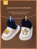 Bobodou Kids' Waterproof Non-slip Cotton Slippers for Babies - Indoor Winter Velvet, Closed-back for Boys and Girls