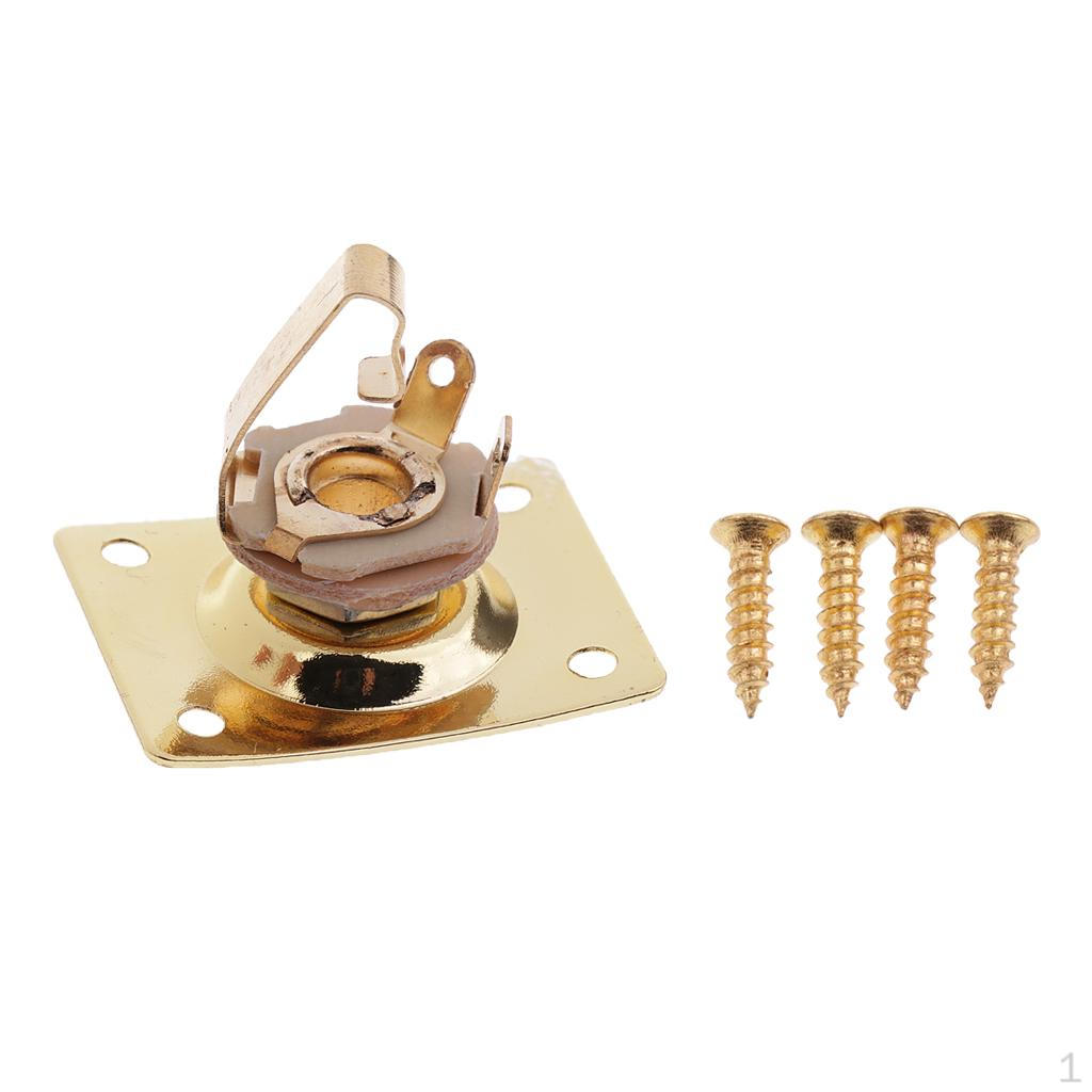 Plate W Rectangle Output Socket for Electric Guitars Bass Parts