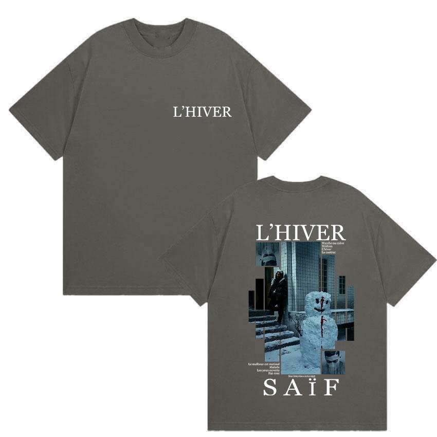 2025 Summer Rapper LHIVER Saif Album Graphic Mens Gothic Hip Hop Short Sleeve Tshirts Vintage Cotton Tshirt Streetwear Y2k