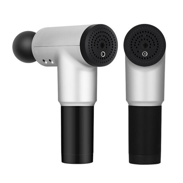 Strong vibrating massager with 4 heads, gun for back and body massage