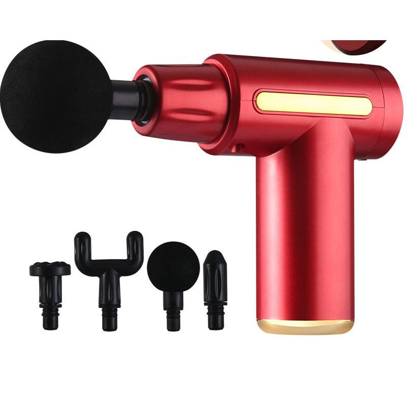 Mini Massage Gun Diepe Spier Trillingen Relief Pijn Relax Fitnessapparatuur Ruisonderdrukking Ontwerp 4 Massage Heads Massager