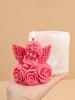 3D Rose Engel Duftkerze Silikonform DIY Blume Flügel Jungenengel Handgemachte Seifenformen Gips Harz Ornament Heimdeko Geschenk