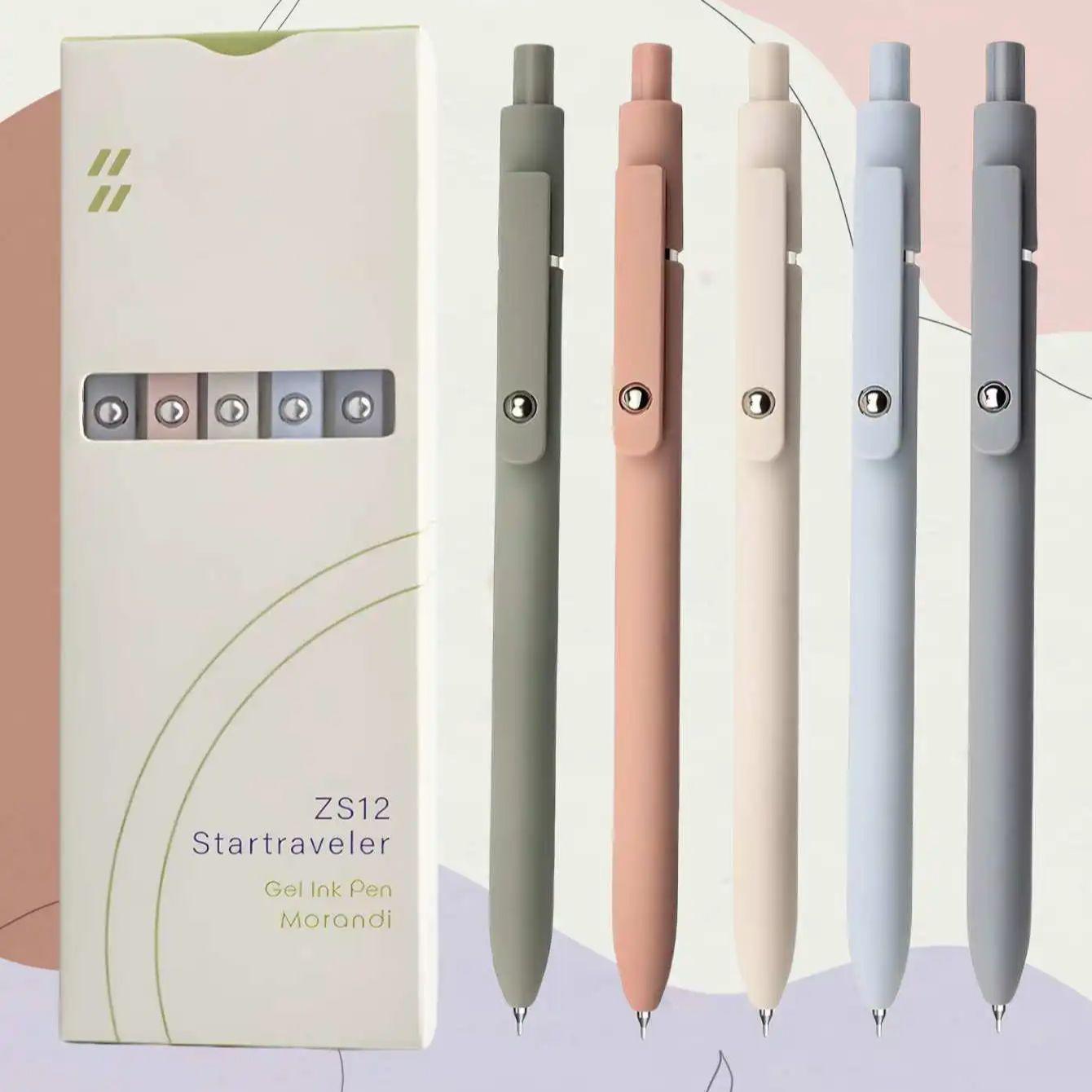 

5 наборов гелевых ручек, быстросохнущая черная шариковая ручка Holy Water Garden, тонкий наконечник 0,5 мм, высококачественная эластичная гелевая ручка black