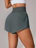 High-Waisted Ruffled Yoga Shorts - Women's Casual Sportswear for Tennis and Yoga