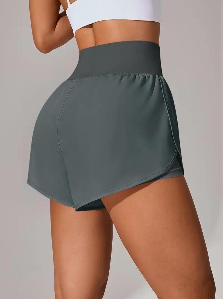 High-Waisted Ruffled Yoga Shorts - Women's Casual Sportswear for Tennis and Yoga