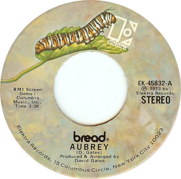 

7inch Record BREAD - Aubrey EK45832 Elektra 1973 US Rock Used