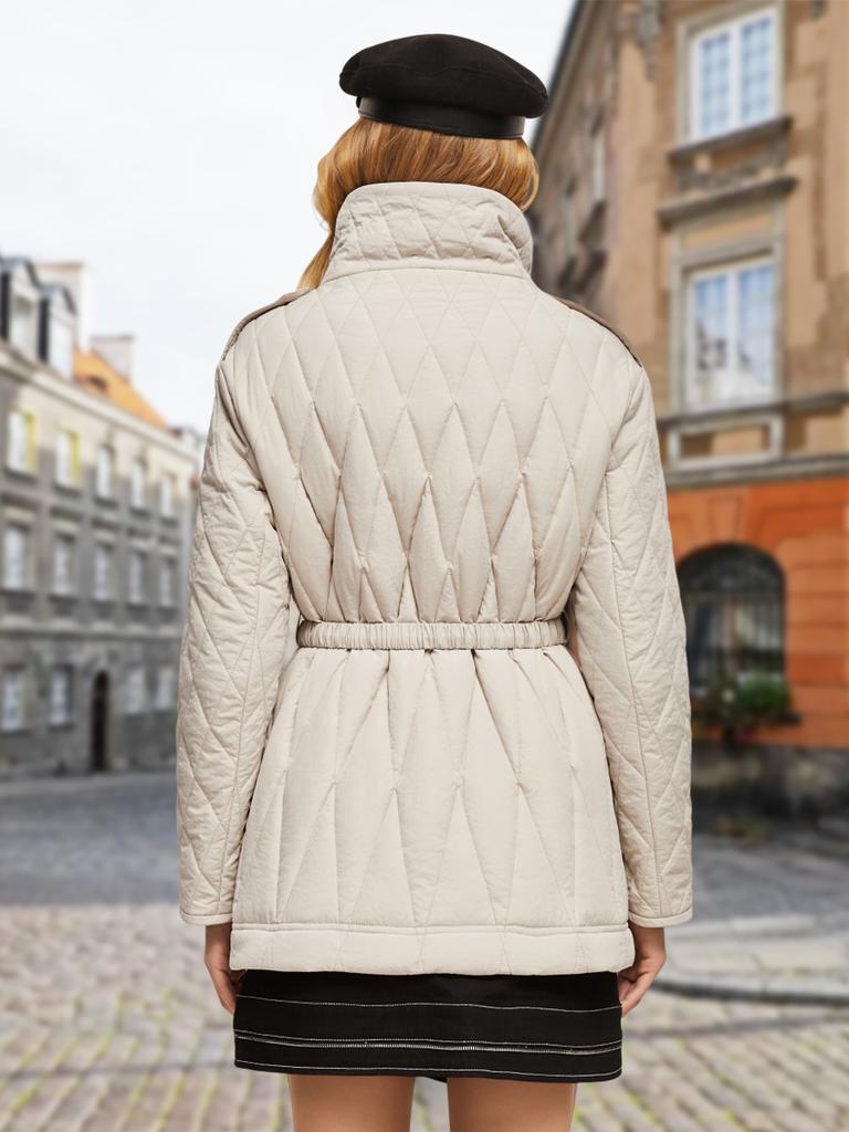 Herbst Winter Mittleren Alters Damenmode Kurzen Stil Stehkragen Baumwolle gefütterte Jacke