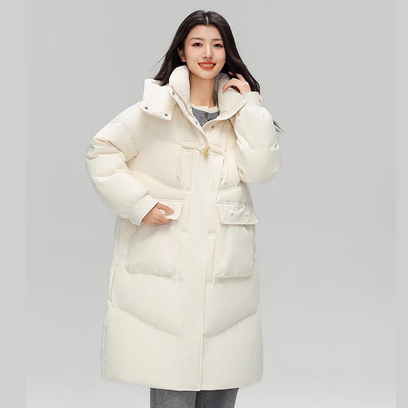 

Женская куртка средней длины с капюшоном на пуговицах-клевантах от Fengxun XXL