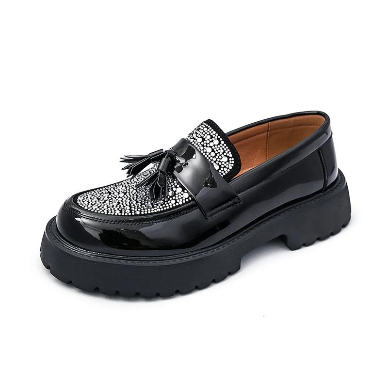 

Men Loafers Shoes Tassel Rhinestone Dress Shoes Fashion Casual Business Oxford Shoes 46