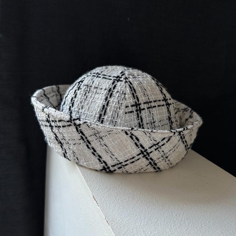 Women'S Winter Japanese Flip Eaves Berets Tweed Navy Style Sailor Hat Fashion Party Nurse'S Cap Vintage Thick Warm Bucket Hat
