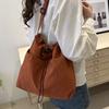Solid Color Versatile Shoulder Bag Oxford Cloth Drawstring Shoulder Bag  Summer Popular