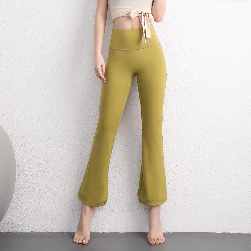 Women's High-Waist Butt-Lift Yoga Pants - Elastic, Quick-Dry, Slimming Micro Flare Fitness Tights