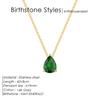 St. Delan Stainless Steel Zircon Teardrop Necklace - December Birthstone