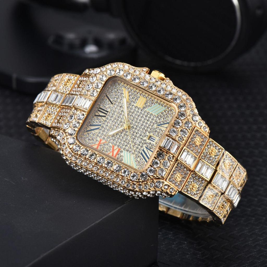 2025 NIRICHA Quartz Casual Steel Band Full Diamond Watch