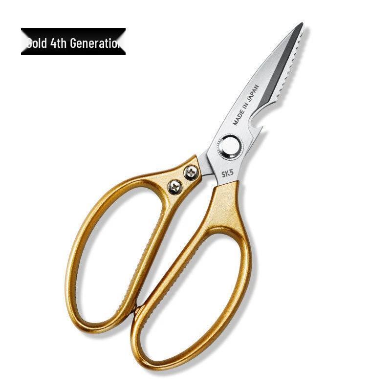 SK5 Stainless Steel Multi-Function Kitchen Scissors with Aluminum Alloy Handle - Ideal for Cutting Chicken Bones, Fish, and Meat