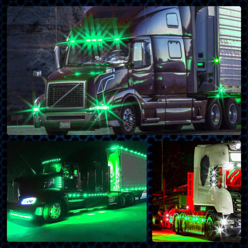 X-STYLE Side Markers, LED, , 24V, Green, Truck Side Marker Lamp, Car Width Light,