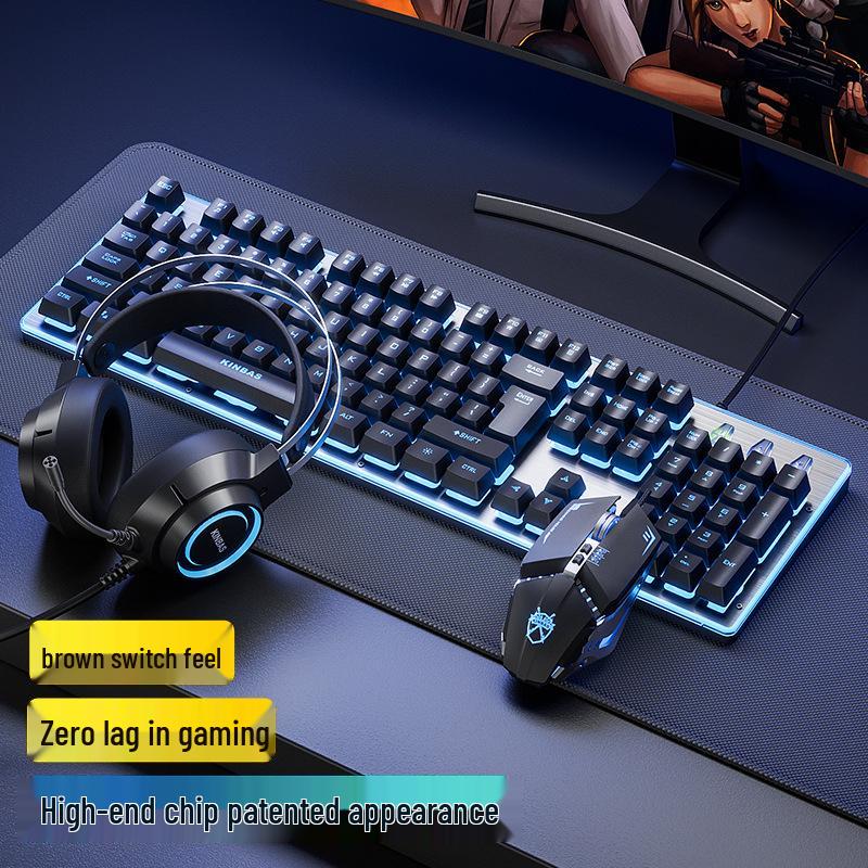 Mechanical Wired/Wireless Gaming Keyboard, Mouse, & Headset Set