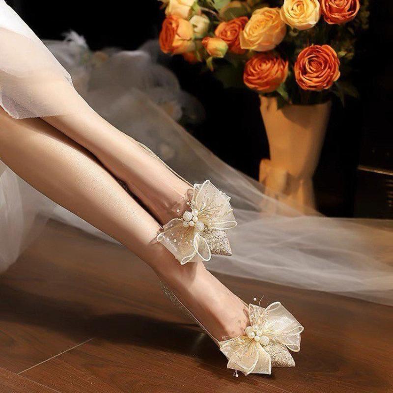 2025 New Bridal Wedding Shoes Women's High Heels Wedding Shoes Don't Worry Feet Wedding Shoes Women's Pump