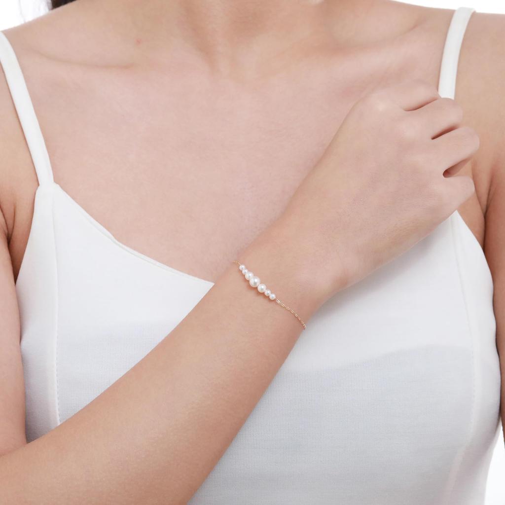 Akoya Pearl Bracelet Handcrafted In Kyoto Japan Natural Genuine Pearl 10k Akoya [KOKO PEARL JEWELRY] Women, Gold, Bracelet, Br2554-10k-7