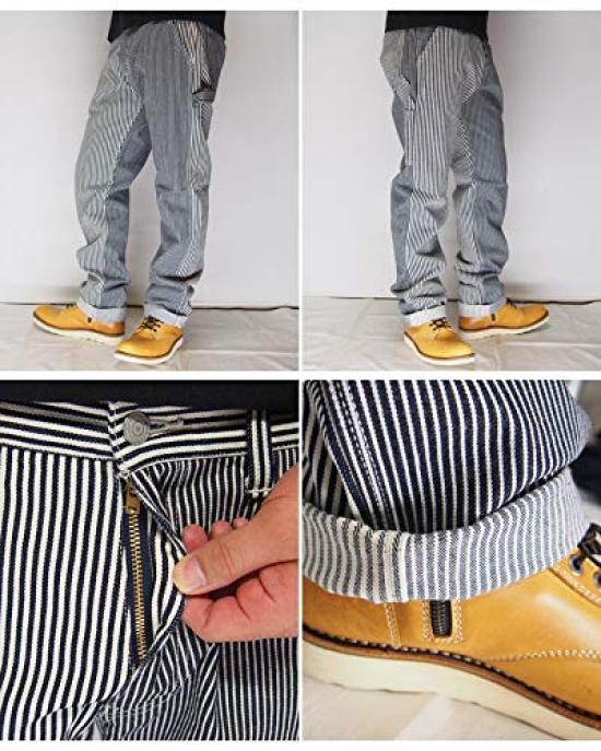 Kojima Jeans Painter Made in One Multi-Hickory Pants, Japan, Wash, RNB-1084-Hickory-32