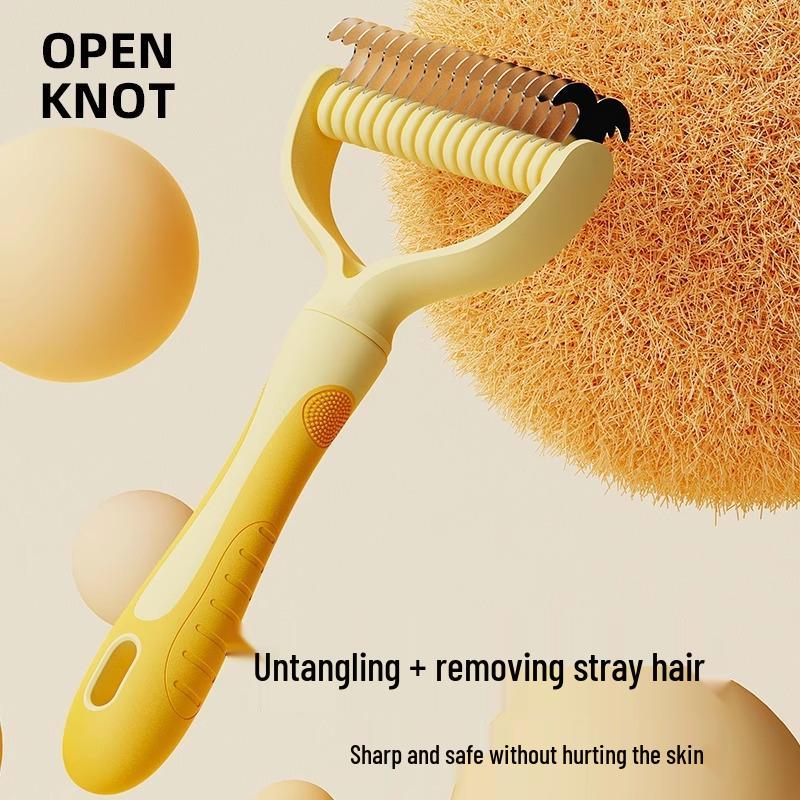 Pet Knot Opener and Grooming Comb for Dogs & Cats – Removes Loose Hair & Detangles Long-Haired Pets