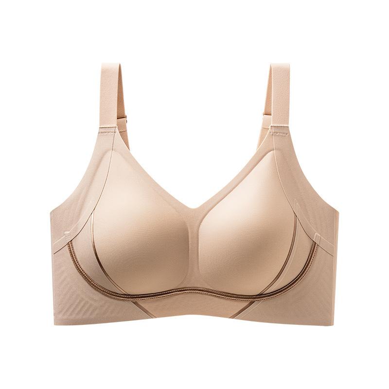 Traceless soft support, anti-expansion fixed cup, no steel ring, sub-breasts gathered, thin bra cover