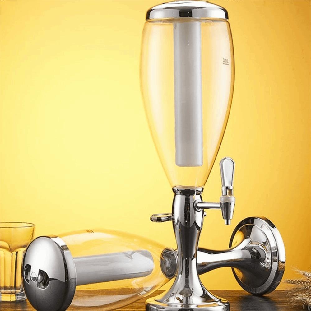 Dual-Head Faucet Beer Dispenser with Icicles Drink Holder Creative Beverage Machine Bar Use